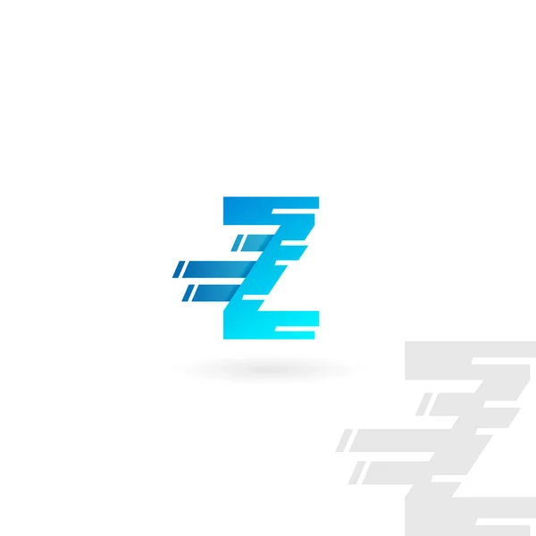 Letter Z logo. Blauwe vervormde vector pictogram. Snelheid concept lettertype. — Stockvector