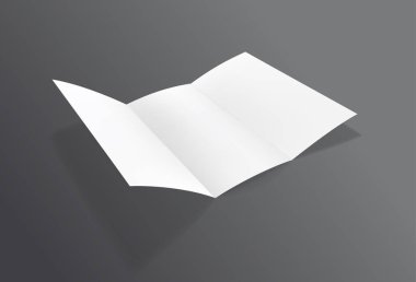 Gerçekçi katlanmış broşür mockup. Beyaz kağıt levha el ilanı. Vektör broşür.