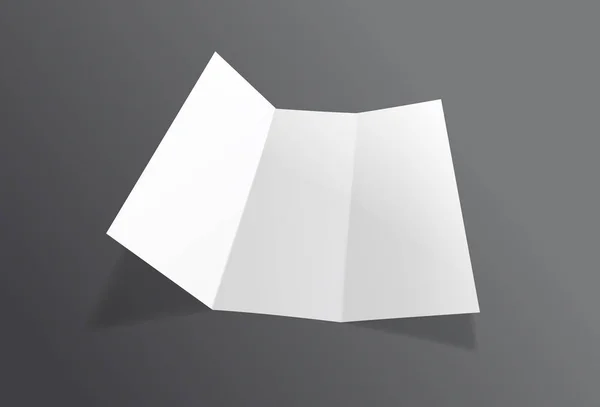 Ρεαλιστική διπλωμένο φυλλάδιο κοροϊδεύω. Flyer φύλλο λευκό χαρτί. Διάνυσμα φυλλάδιο. — Διανυσματικό Αρχείο