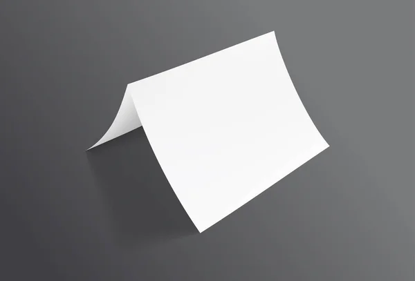 Ρεαλιστική διπλωμένο φυλλάδιο κοροϊδεύω. Flyer φύλλο λευκό χαρτί. Διάνυσμα φυλλάδιο. — Διανυσματικό Αρχείο