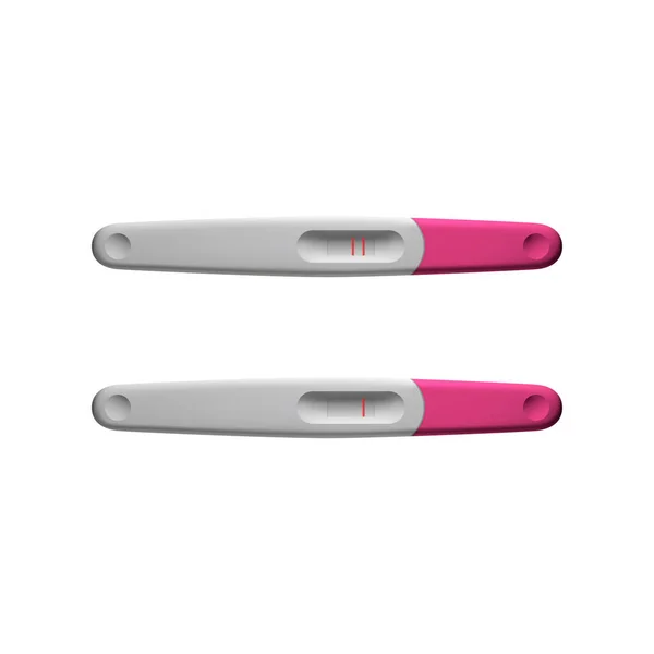 Realistic Positive and Negative Pregnancy Test. Isolated vector. — Stock Vector