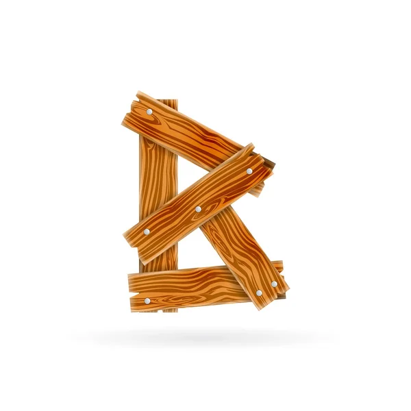 Логотип буквы Б. Грубая икона деревянной доски. Изолированная векторная деревенская концепция . — стоковый вектор