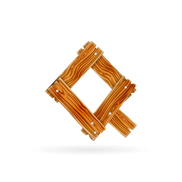 Γράμμα Q λογότυπο. Εικονίδιο τραχιά ξύλινη σανίδα. Ρουστίκ έννοια απομονωμένες διάνυσμα. — Διανυσματικό Αρχείο