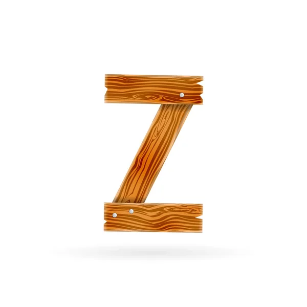 Γράμμα Z λογότυπο. Εικονίδιο τραχιά ξύλινη σανίδα. Ρουστίκ έννοια απομονωμένες διάνυσμα. — Διανυσματικό Αρχείο