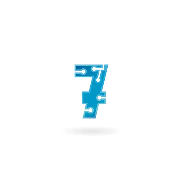 Symbolnummer 7. Technologie smart seven logo, computer-und datenbezogene business, hallo-tech und innovative, elektronische. — Stockvektor