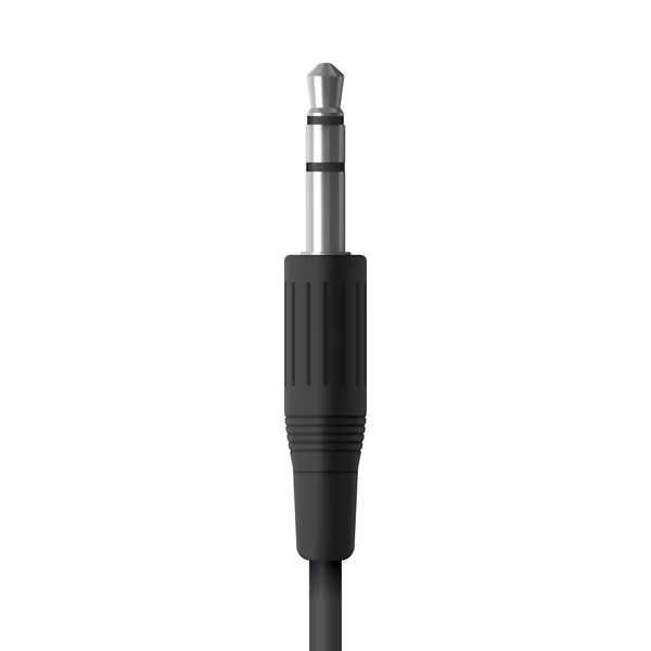 Realistisch audio jack plug. Aansluiting van geïsoleerde vectorillustratie. — Stockvector