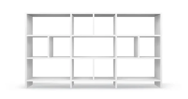 Белый пустой шаблон книжного шкафа. Реалистичный изолированный вектор . — стоковый вектор