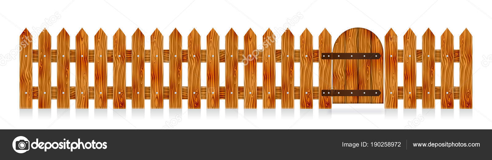 Wooden picket fence with a gate. Elements for rural design. Cartoon vector  illustration. Stock Vector Image by ©vi73 #190258972
