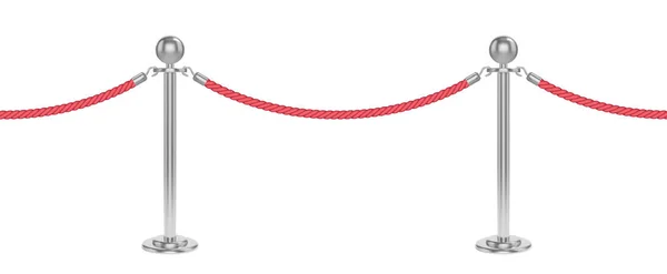Realistisch fluwelen touwbarrière met zilveren palen. Naadloze vector illustratie. — Stockvector
