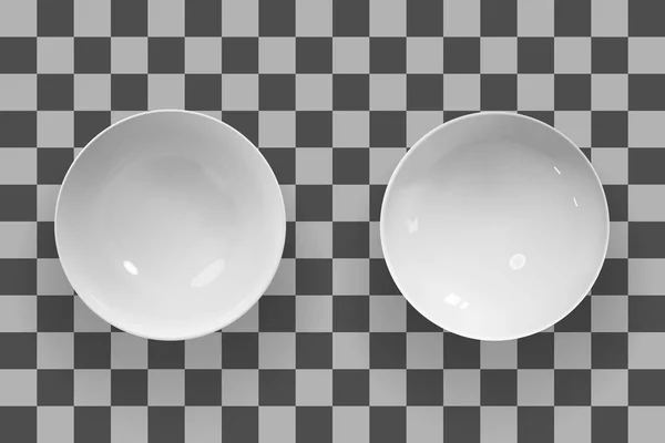 White deep soup bowl top view. Realistic vector illustration. — 图库矢量图片