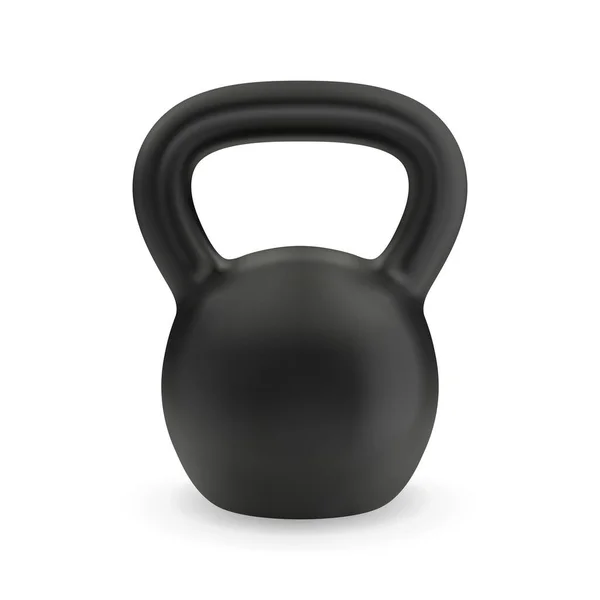 Realistisches schwarzes Kettlebell Set. Vektor-Illustration für Sportdesign. — Stockvektor