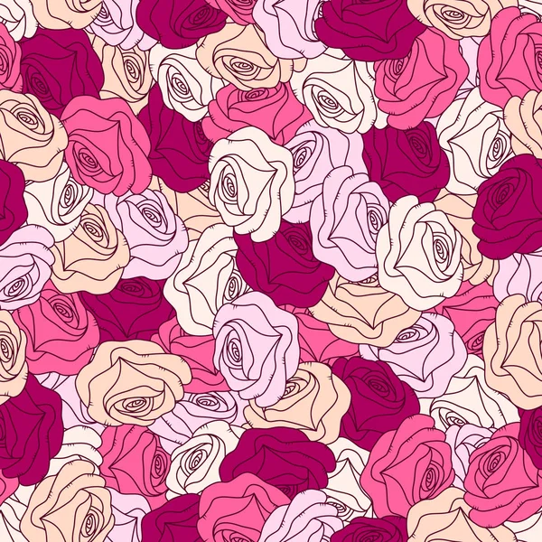 Fundo floral sem costura com rosas. — Vetor de Stock