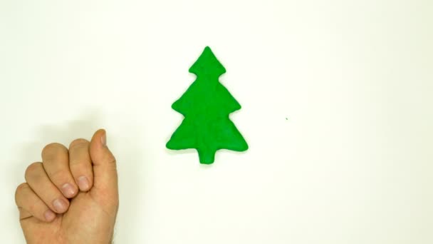 Animación de plastilina Árbol de Navidad decoration.4K — Vídeos de Stock