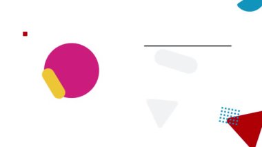Minimum tasarım 4K animasyon arka planı. Basit geçmişe dönük geometrik şekiller hareket çerçeveleri. Satırın üstüne metin ekle.