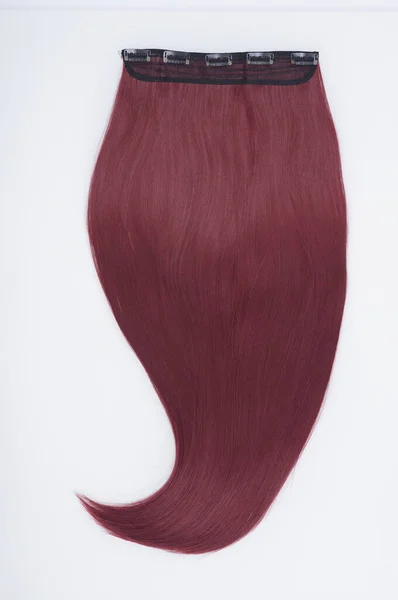 Straight maroon virgin remy human hair extensions bundles — Stock Photo, Image