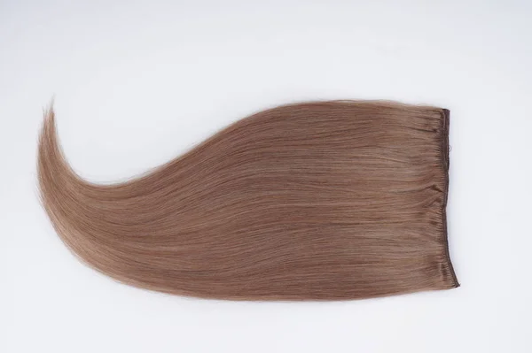 Straight virgin remy human hair clip in extensions — 图库照片