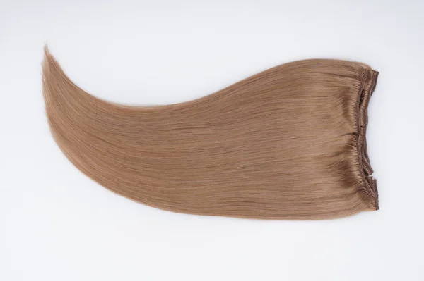 Recta virgen remy humano cabello clip en extensiones —  Fotos de Stock