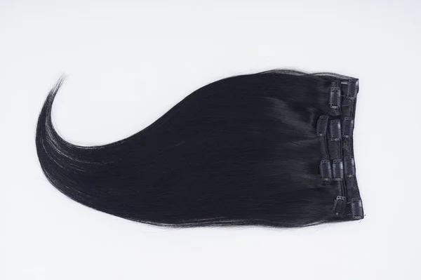 Straight virgin remy human hair clip in extensions — Zdjęcie stockowe