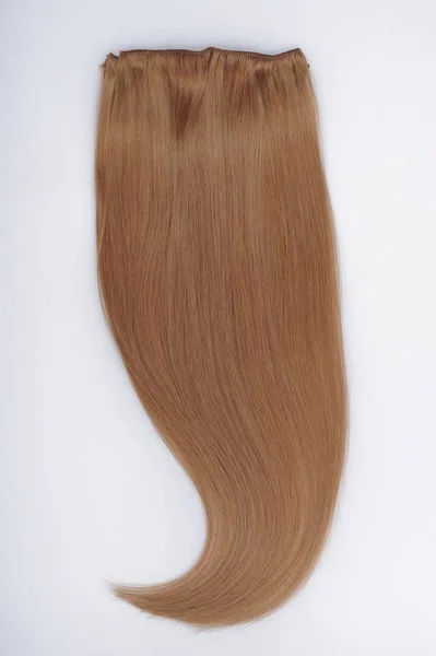 Straight virgin remy human hair clip in extensions — 图库照片