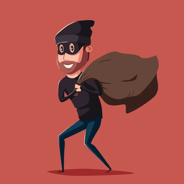 Carino il personaggio del ladro. Illustrazione del cartone animato vettoriale — Vettoriale Stock