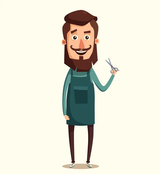 Leuk Kapper karakter. Cartoon vectorillustratie — Stockvector