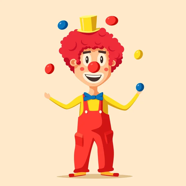 Gelukkig circus clown. Cartoon vectorillustratie — Stockvector