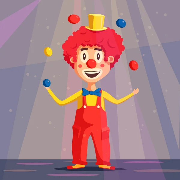 Feliz payaso de circo. Dibujos animados vector ilustración — Vector de stock