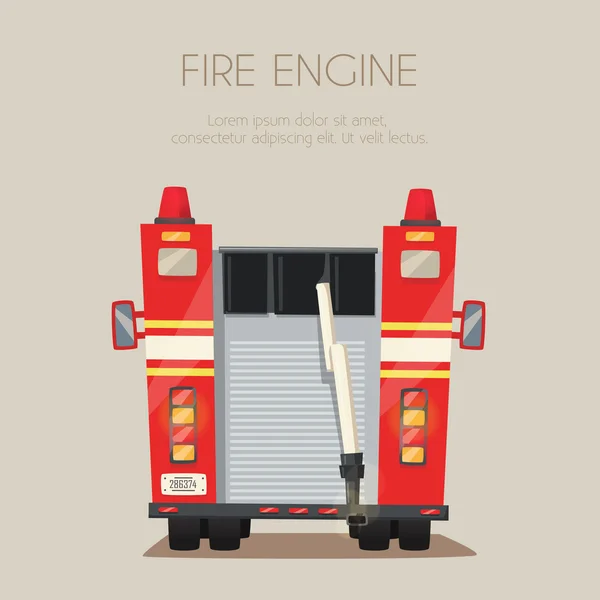 Fire truck. Vector cartoon illustration — Stock Vector