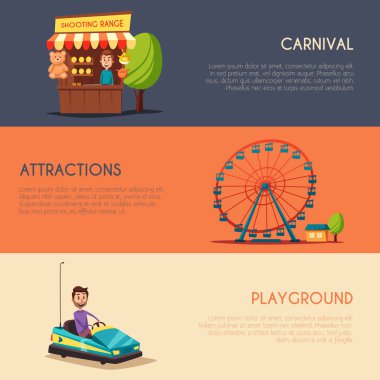 Eğlence Parkı Tema. Çizgi film vektör çizim