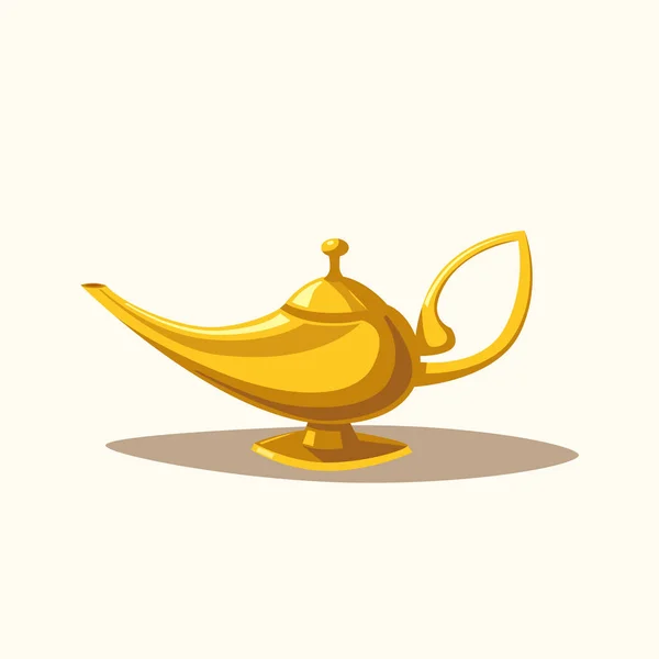 Goldene Wunderlampe. Fabel. Zeichentrickvektorillustration — Stockvektor