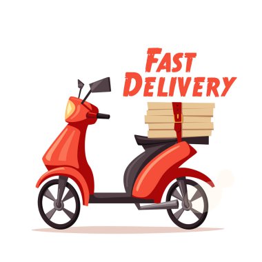 Hızlı ve ücretsiz teslim. Vektör karikatür çizim.