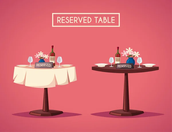 Segno riservato sul tavolo nel ristorante. Illustrazione vettoriale cartone animato — Vettoriale Stock