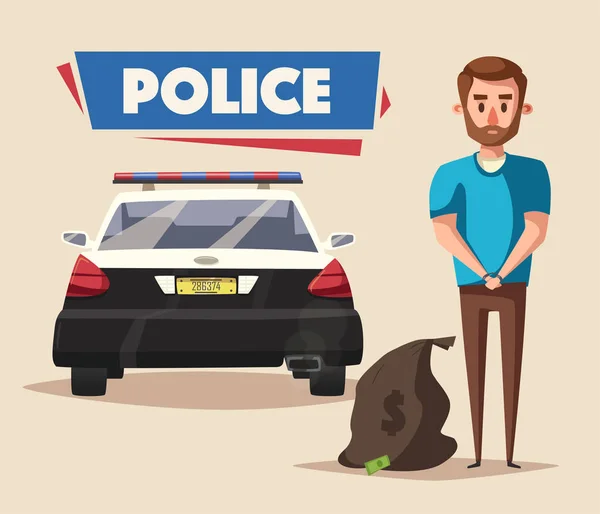 La bannière de la police. Illustration vectorielle de bande dessinée — Image vectorielle