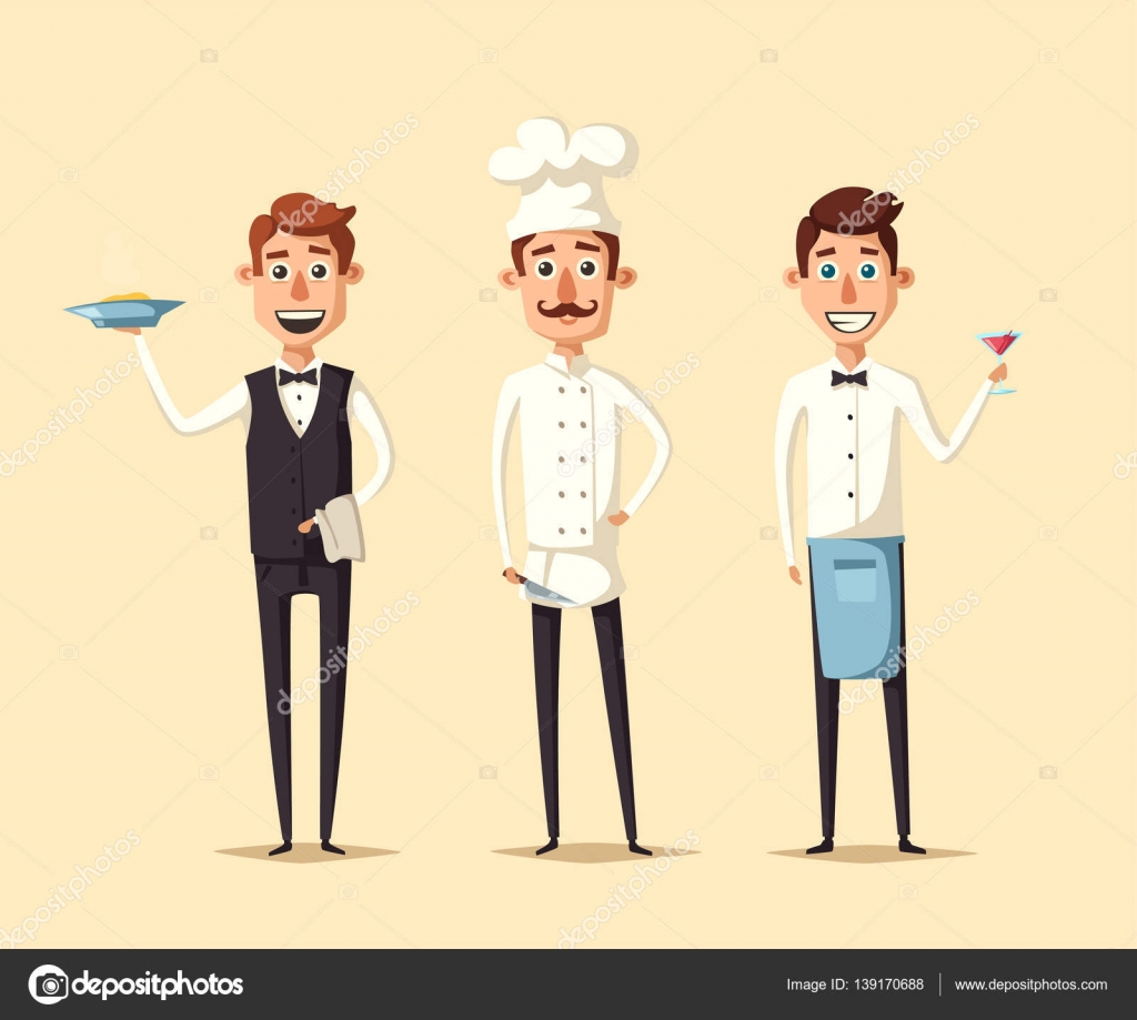 Restaurant Team Cartoon Vector Illustration Stock Vector C Dmitrymoi 139170688