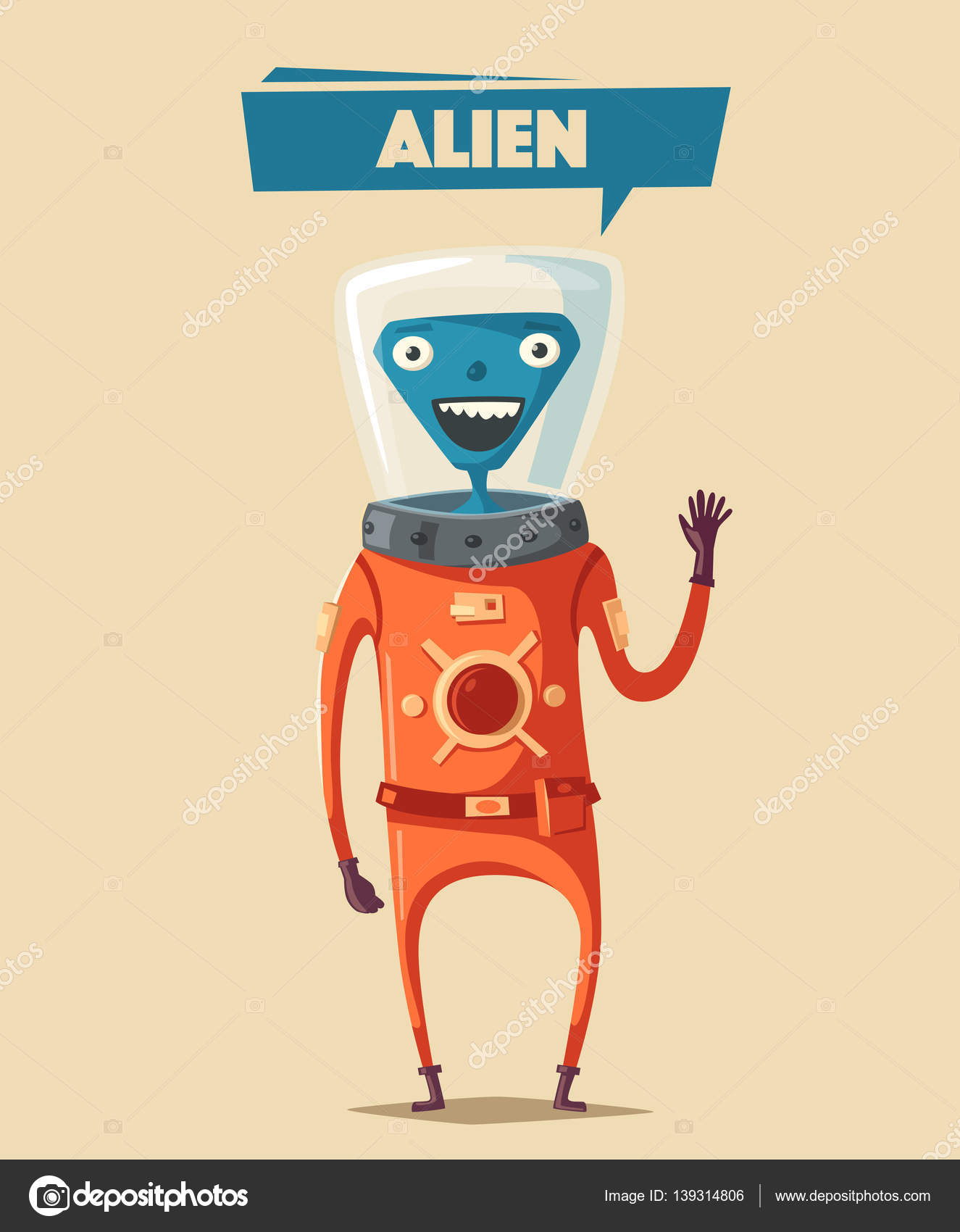 Friendly alien. Cartoon vector illustration Stock Vector Image by ©dmitrymoi #139314806 Friendly alien. Cartoon vector illustration Stock Vector Image by ©dmitrymoi #139314806