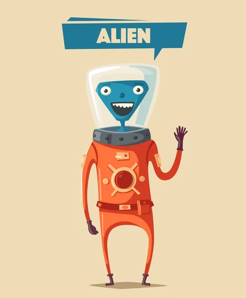 Friendly alien. Cartoon vector illustration — Stock Vector