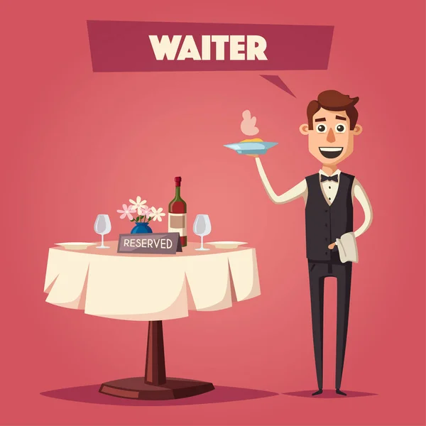 Gereserveerde tafel in restaurant. Cartoon vectorillustratie — Stockvector