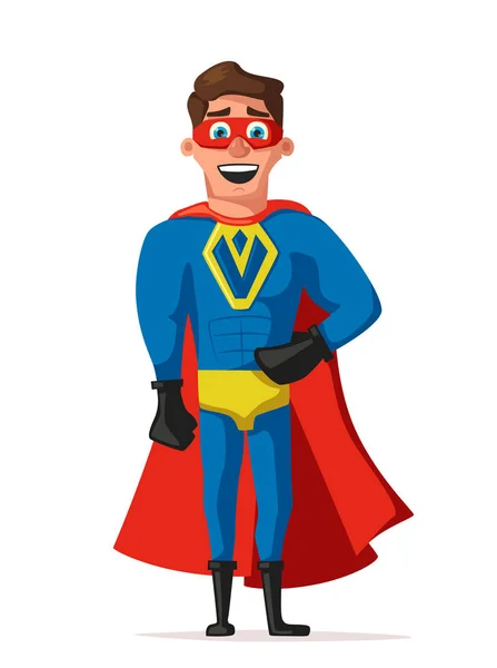 Super-herói de uniforme. Desenhos animados ilustração vetorial — Vetor de Stock
