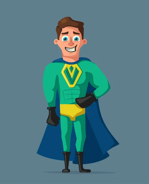 Superhéroe en uniforme. Dibujos animados vector ilustración — Vector de stock