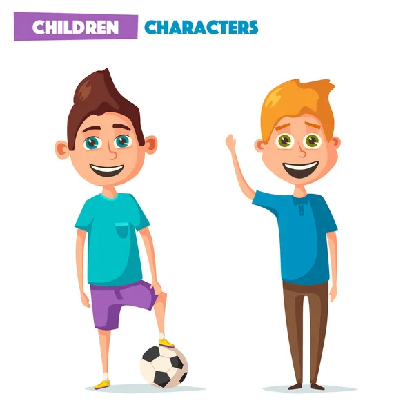 Karakter anak. Ilustrasi vektor kartun - Stok Vektor