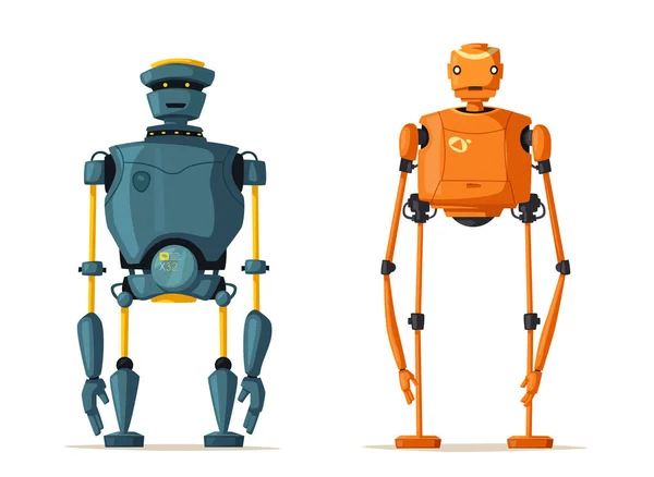 Robot karakter. Teknoloji, gelecek. Çizgi film vektör çizim — Stok Vektör