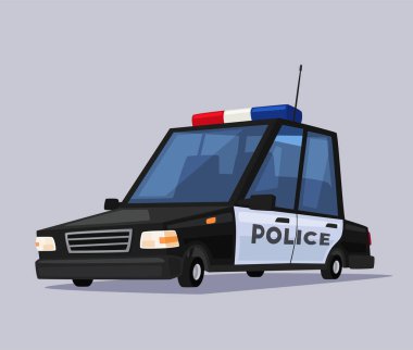 Polis arabası. Çizgi film vektör çizim