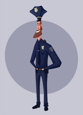 Polis karakter. Çizgi film vektör çizim