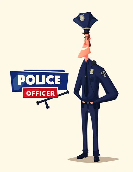 Personagem de polícia. Desenhos animados ilustração vetorial — Vetor de Stock