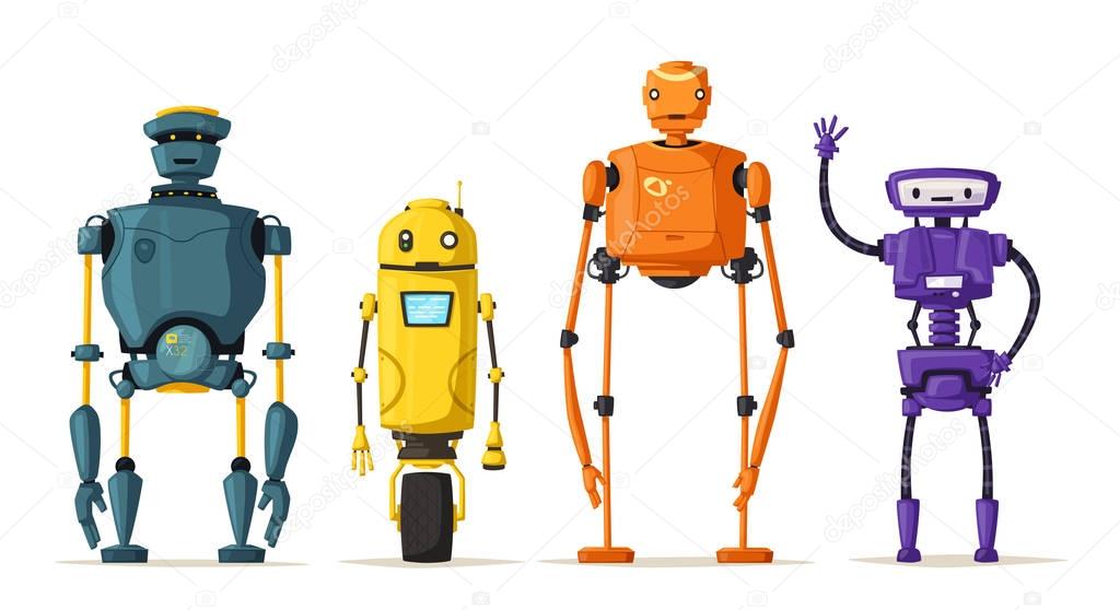 Robot character. Technology, future. Cartoon vector illustration