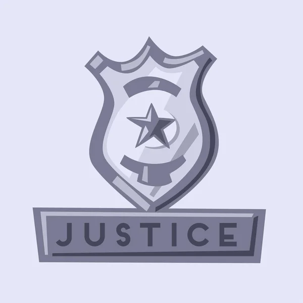 Insignia policial y arma. Dibujos animados vector ilustración — Archivo Imágenes Vectoriales