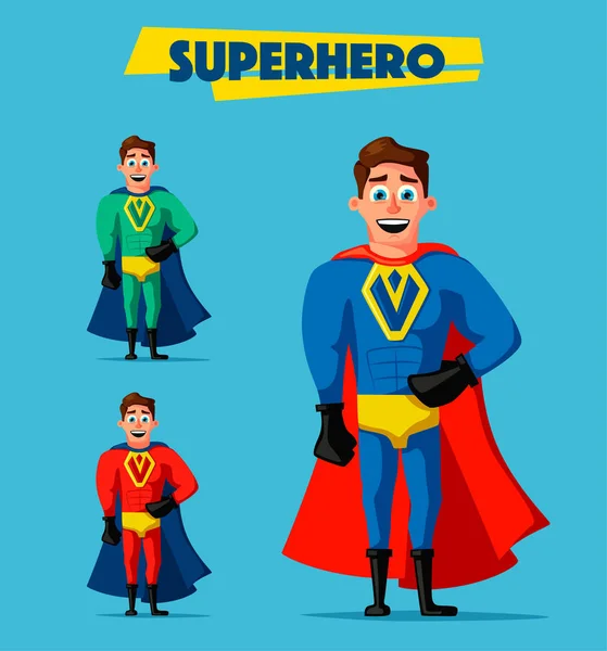 Superhéroe en uniforme. Dibujos animados vector ilustración — Vector de stock