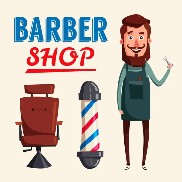 Bonito barbeiro. Desenhos animados ilustração vetorial —  Vetores de Stock
