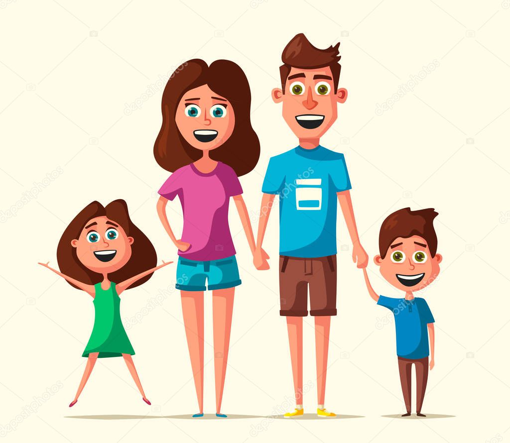 Happy family. Cartoon vector illustration
