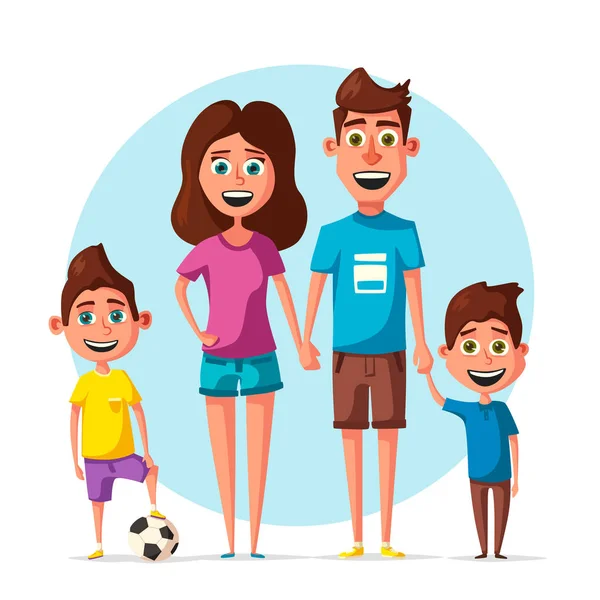 Familia feliz. Dibujos animados vector ilustración — Vector de stock